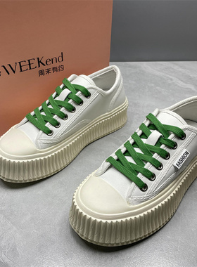 小香风真皮小白鞋女2025秋季款松糕饼干鞋女厚底百搭爆款板鞋39码