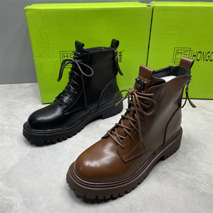 40码 潮ins酷英伦风厚底靴37 处理马丁靴女秋冬加绒2025年新款 断码