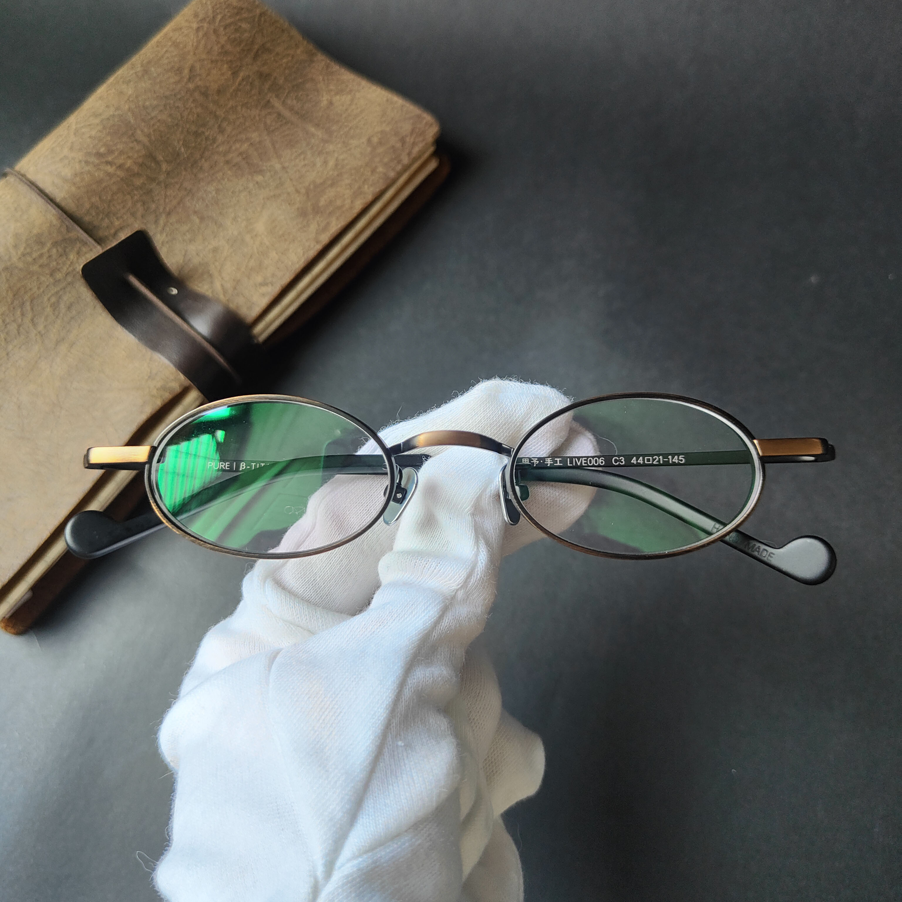 里予高度数眼镜复古纯钛+β钛