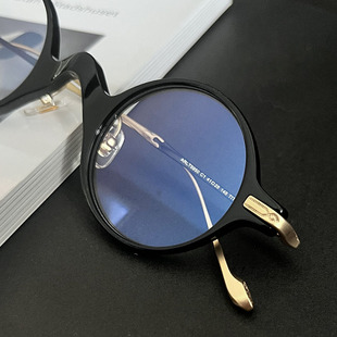 经典日系文青小圆框眼镜高品质板材β钛手工眼镜架男女通用可配镜