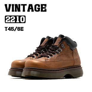 2210厚底6孔美式 古着系列新款 复古油蜡皮圆头马丁靴 VTG BOSITU