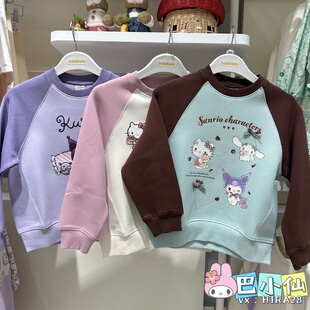 清仓巴拉巴拉童装2025冬装新款女中幼童圆领卫衣加绒202425121001