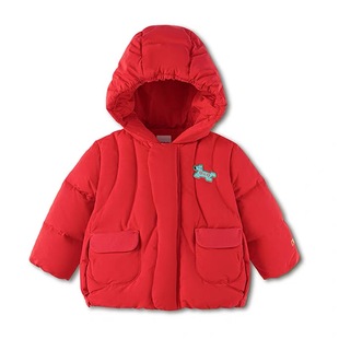 巴拉巴拉男幼童春季 连帽羽绒服201126107101 国潮新年红色生肖短款