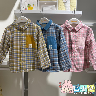 巴拉巴拉童装2026冬装新款男女幼童格子长袖衬衫201426102201