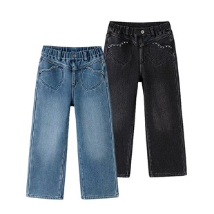 巴拉巴拉童装2025冬装新款女中幼童牛仔长裤202425108012