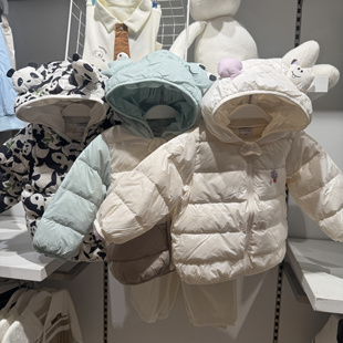 5折巴拉巴拉婴童连帽厚外套冬季 萌趣印花轻薄羽绒服200424107201