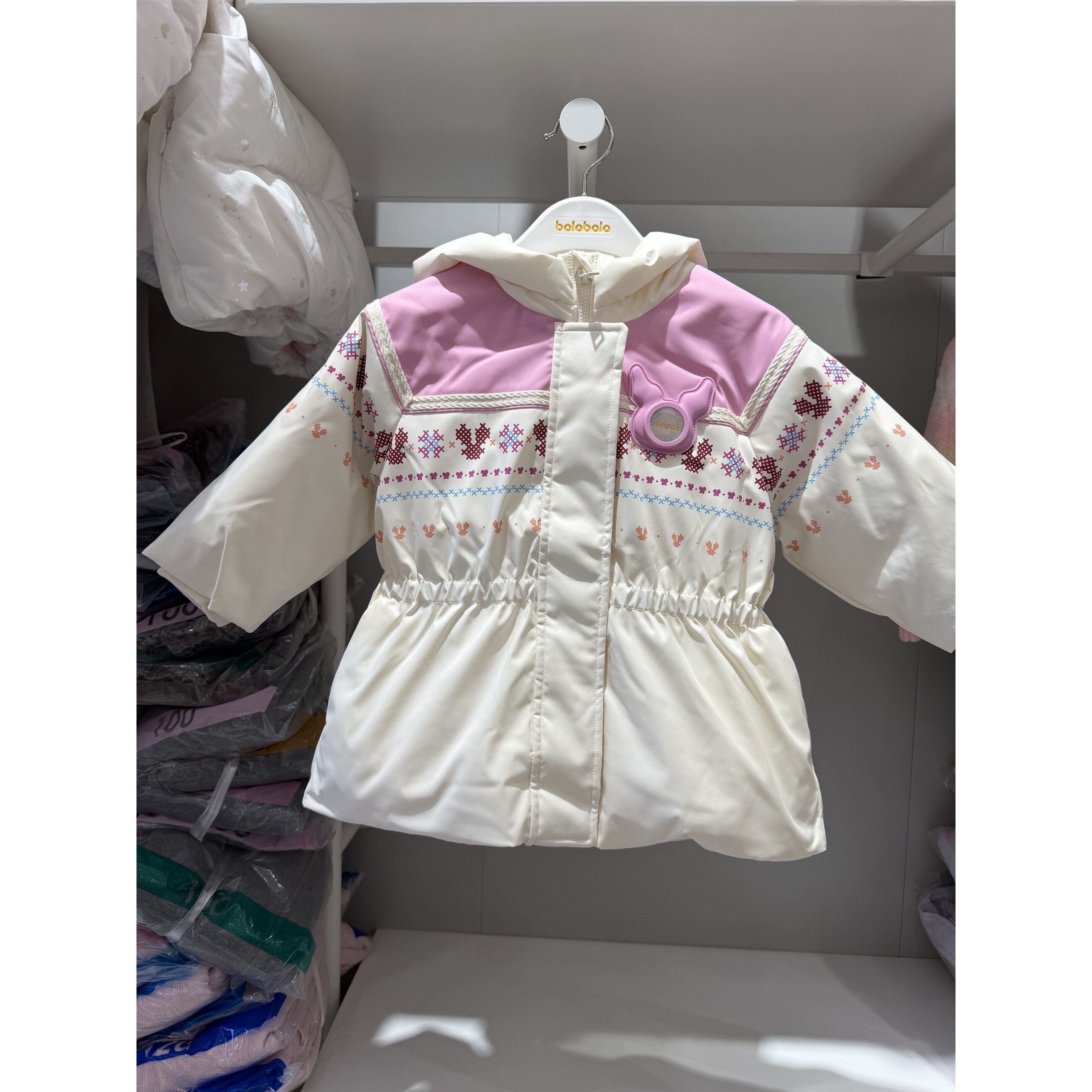 巴拉巴拉女幼小童中长款羽绒服2026冬季新款加厚保暖201426107009