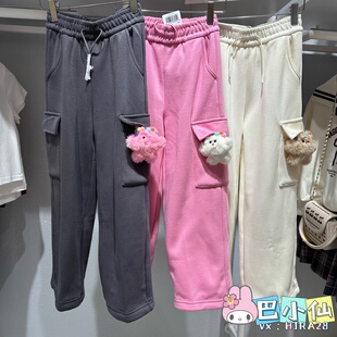 裤 巴拉巴拉女小中大童长裤 加绒工装 新款 202425108005 2025冬季