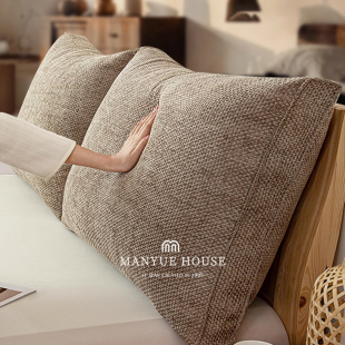 M.life侘寂日式 床头靠垫民宿风大靠背软包防撞榻榻米靠背沙发靠枕