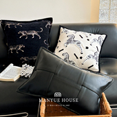 M.life 高级感客厅沙发皮质抱枕靠垫床头靠枕靠背腰枕枕套不含芯