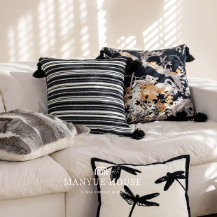 M.life 客厅沙发抱枕靠垫样板间腰枕靠背靠枕抱枕套不含芯 新中式