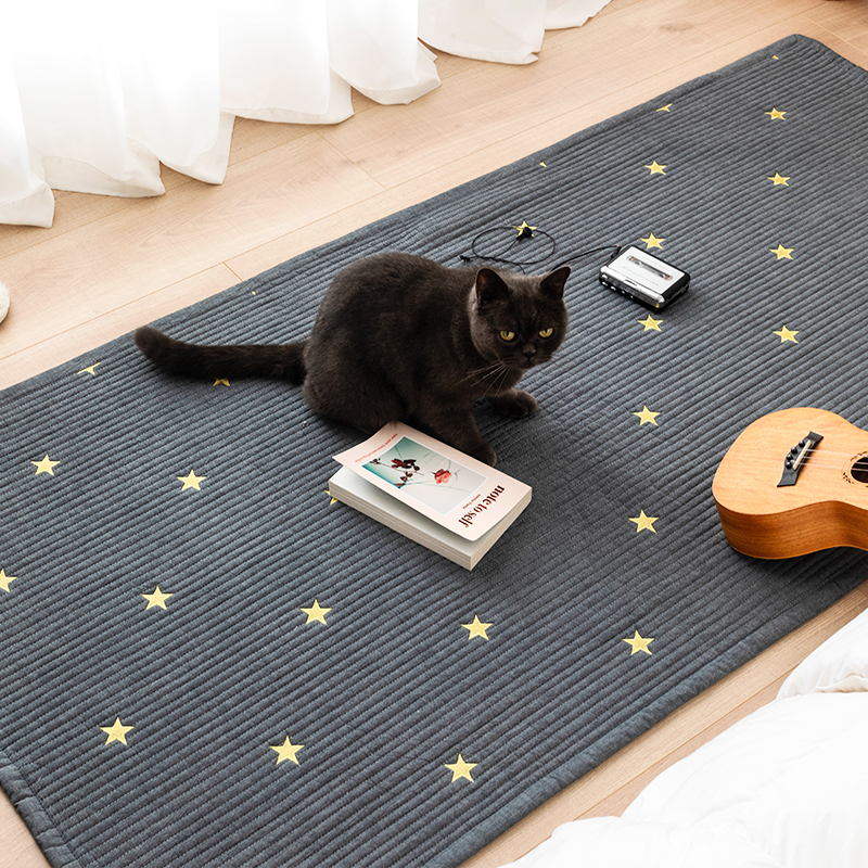 多功能卧室地毯纯棉可机洗刺绣