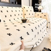 秋冬款 M.life 轻奢高级感沙发巾毛绒客厅沙发套罩布巾一片式