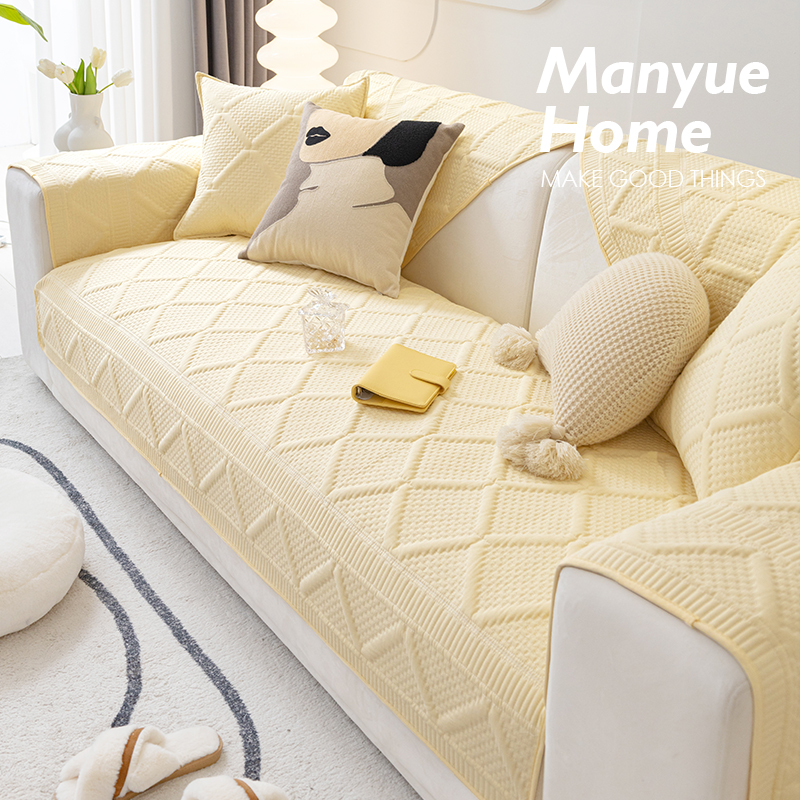 北欧ins奶油色全棉沙发垫坐垫