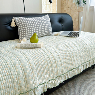 M.life 清新碎花全棉沙发垫绗缝沙发套罩盖布防滑坐垫 纯棉水洗棉