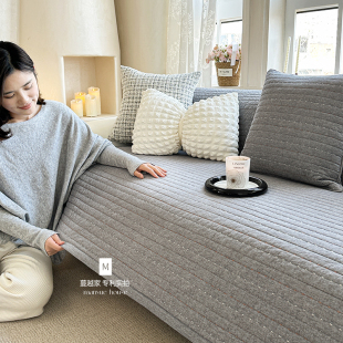M.life 水洗全棉沙发垫沙发套罩巾坐垫纯棉坐垫防滑垫子 中古条纹
