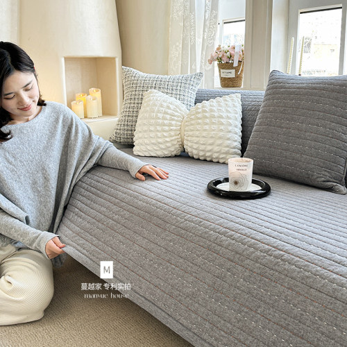 M.life 中古条纹 水洗全棉沙发垫沙发套罩巾坐垫纯棉坐垫防滑垫子