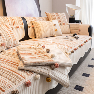 通用 雪尼尔沙发垫异形高级感沙发套罩布巾防猫抓四季 M.life 法式