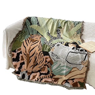 蔓越家 北欧ins网红复古文艺沙发巾单人沙发盖布沙发毯挂毯背景布