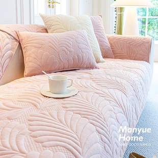 M.life 牛奶绒沙发垫秋冬毛绒坐垫沙发套罩巾防滑垫子 复古茱丽叶