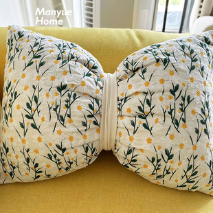 M.life 少女心蝴蝶结抱枕绣花可爱样板间床头靠垫含芯 王炸特价