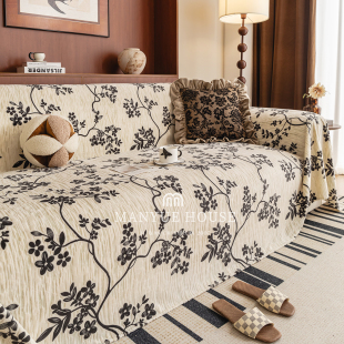 M.life 全包盖布加厚通用沙发套罩 摩登中古风雪尼绒沙发巾一片式