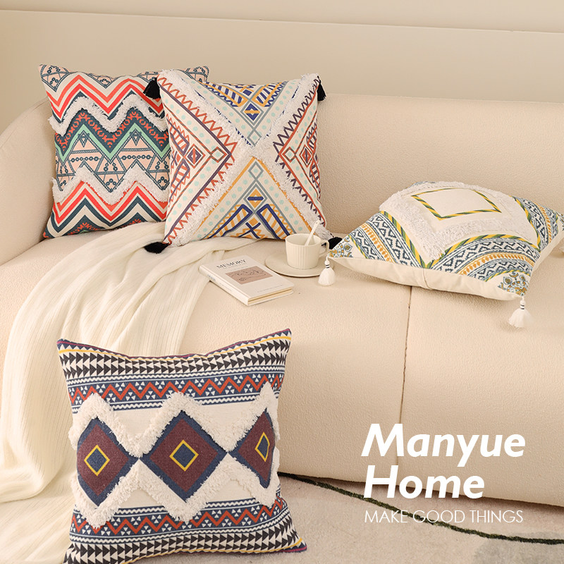 蔓越家法式复古棉麻抱枕套客厅沙发E抱枕靠垫样板间床头靠枕可拆