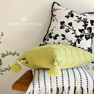 M.life 民宿样板间卧室床头靠垫沙发抱枕靠垫腰靠枕抱枕套不含芯