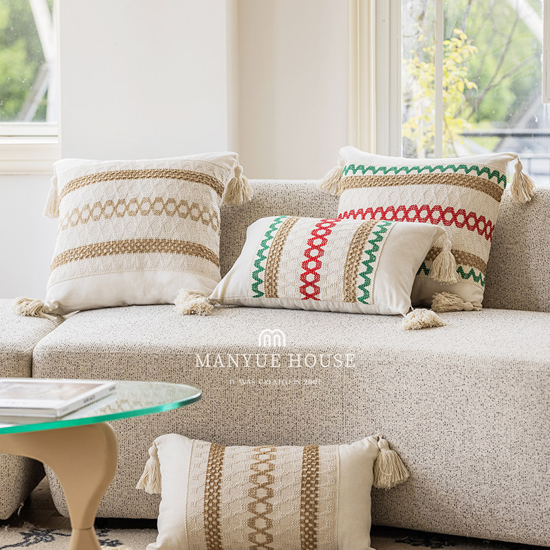 M.life 复古多色棉麻抱枕客厅沙发腰靠枕床头靠垫民宿抱枕套含芯,居家布艺,靠垫/抱枕,淘宝优惠券,粉丝福利购,淘宝优惠卷