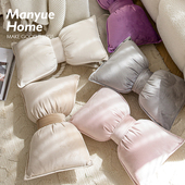 M.life ins少女心蝴蝶结抱枕客厅沙发轻奢天鹅绒靠枕床头靠垫