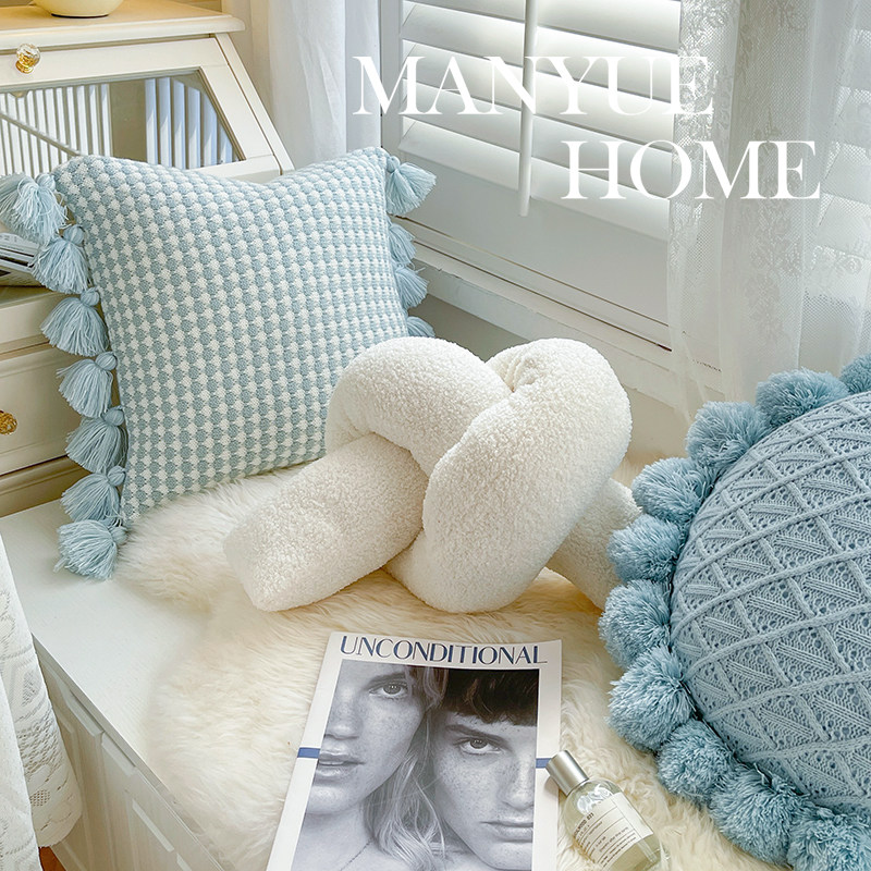 蔓越家 北欧ins风客厅沙发飘窗毛绒装饰枕抱枕靠垫腰枕不含芯靠背,居家布艺,靠垫/抱枕,淘宝优惠券,粉丝福利购,淘宝优惠卷