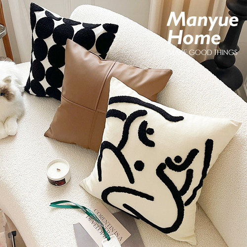 M.life北欧千鸟格抱枕靠垫含芯