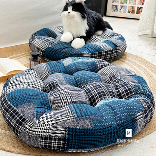 M.Life 简约棉麻圆蒲团垫椅垫打坐垫加厚美臀座垫榻榻米垫子 日式