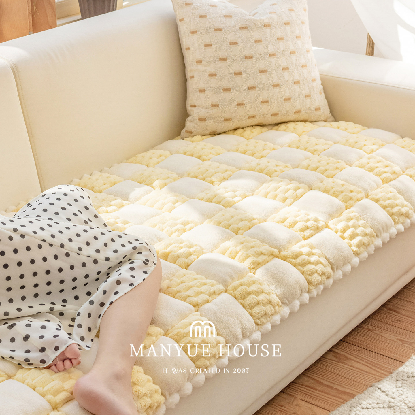 M.life 多巴胺客厅沙发秋冬毛绒馒头垫沙发垫加厚沙发垫布坐垫子,居家布艺,沙发垫,淘宝优惠券,粉丝福利购,淘宝优惠卷