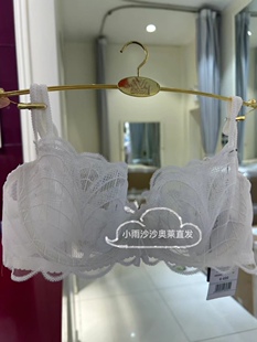 华歌尔 轻透气聚拢文胸WB3083超薄蕾丝性感黑白色 有EF杯