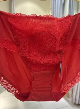 华歌尔 WP3273 红色本命年 唯美舒适柔软提花女式中腰三角内裤