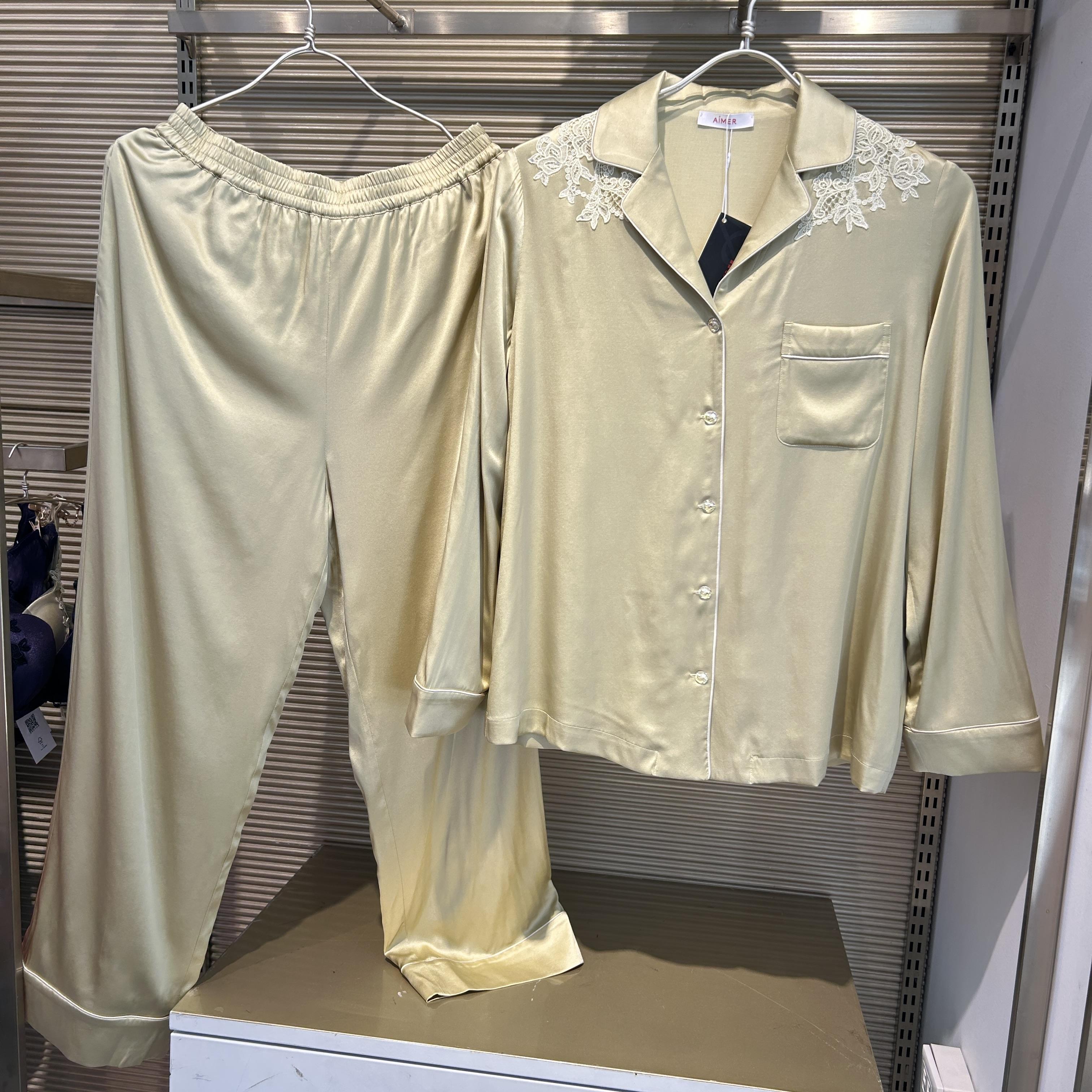 AM46A101爱慕盛世繁华女士长袖长裤分身家居服装双层套装3699