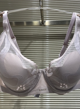 爱慕月岩内衣3/4薄模杯洞洞透气大胸显小性感蕾丝文胸AM11B561