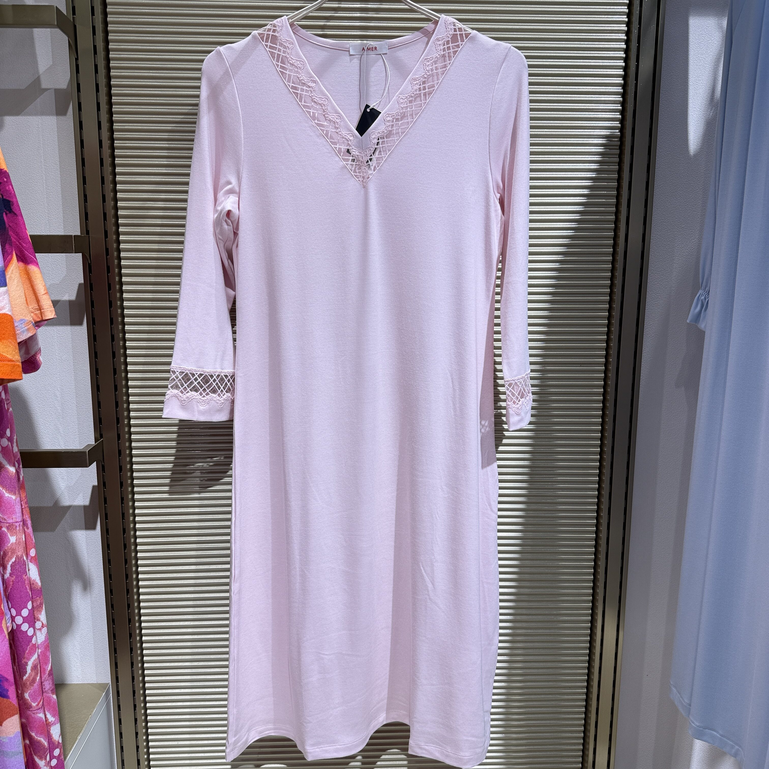 专柜正品爱慕AM445561睡衣女家居服可外穿牛奶生活莫代尔九分袖