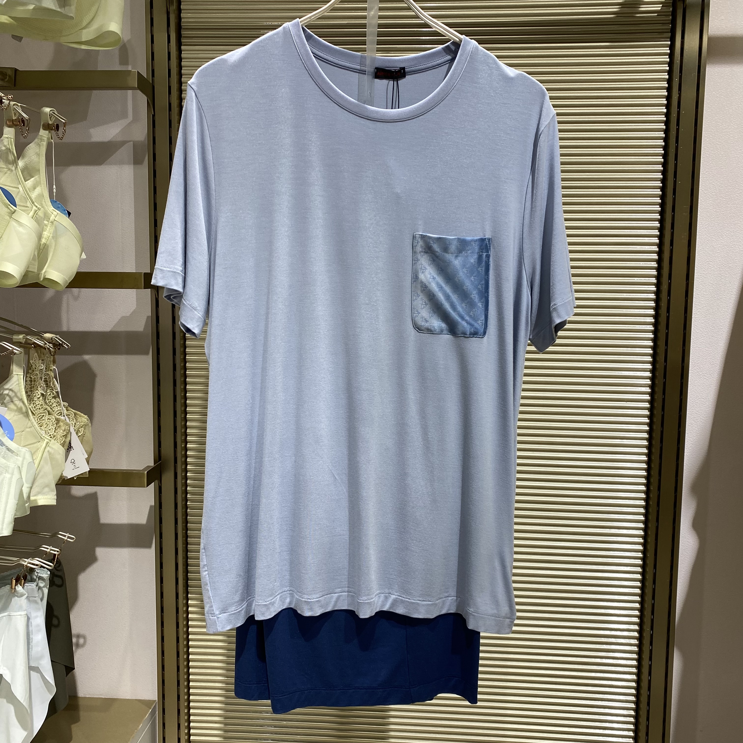 专柜直邮爱慕先生25SS沁凉家居圆领短袖+短裤NS43L431男士套装