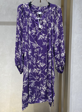 LECA540爱慕高端进口睡衣家居服睡裙绵绸面料紫色2280