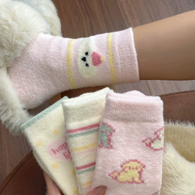 秋冬珊瑚绒加厚保暖月子袜女款