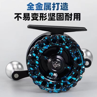 钓力德罗刹冰钓轮磁力缓降微铅轮点放式开关打开泄力摇把不跟着转