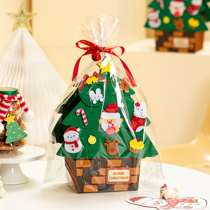 圣诞树糖果曲奇糖霜饼干雪花酥奶枣可可脆罐子包装盒礼物手提袋空