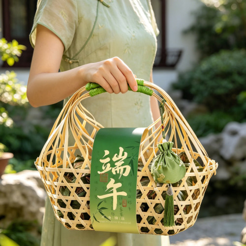 端午手提竹篮礼盒定制空盒