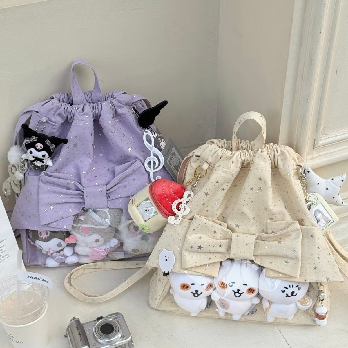 2025新款日系可爱抽绳痛包