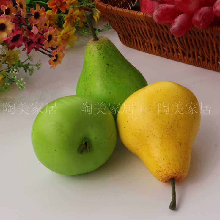 假水果蔬菜模型橱柜装饰玩具幼儿教育中仿黄梨青梨仿真水果