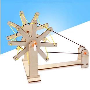 幼儿园拼装材料包古代纺线车DIY儿童小学编织原理科学实验玩具