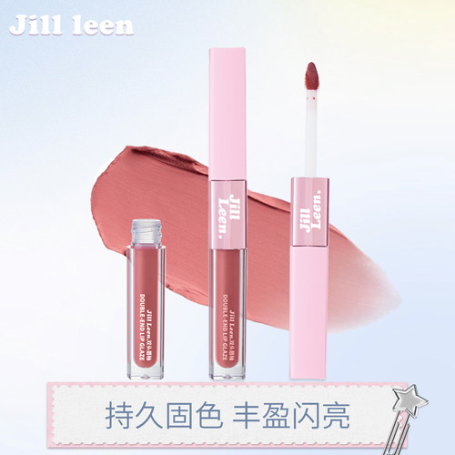 JILLLEEN双头唇釉哑光镜面柔雾双重妆效唇泥口红女百搭不易沾杯