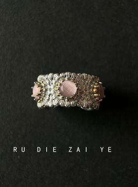 库宁 月光雏菊~vintage中古雏菊戒指复古风轻奢高级感开口戒